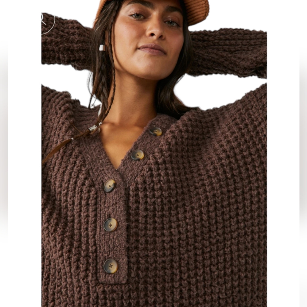 Free People Whistle Thermal Henley NWT - Picture 4 of 5